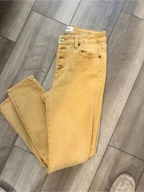 pistola High-Rise Button-Fly Skinny Jeans in Mustard Yellow